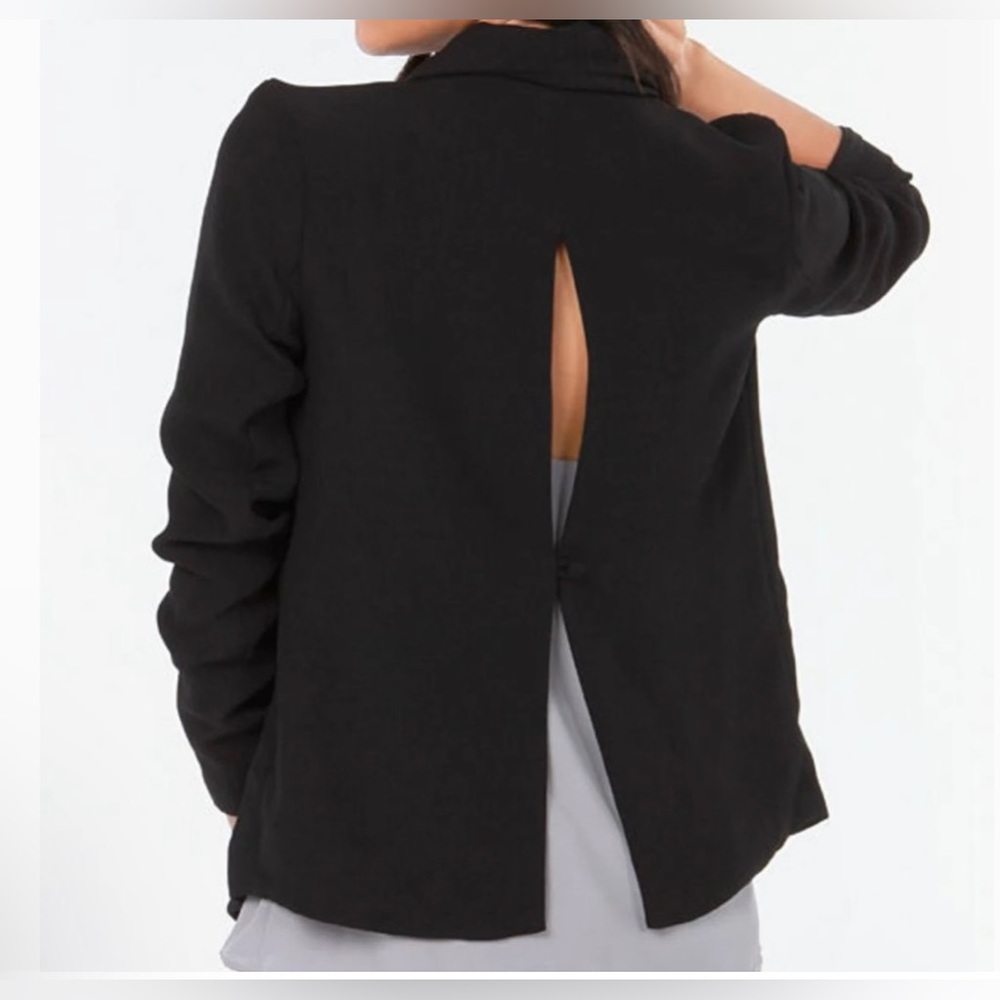 BB Dakota Open Back Black Blazer Chic Evening Party Formal
